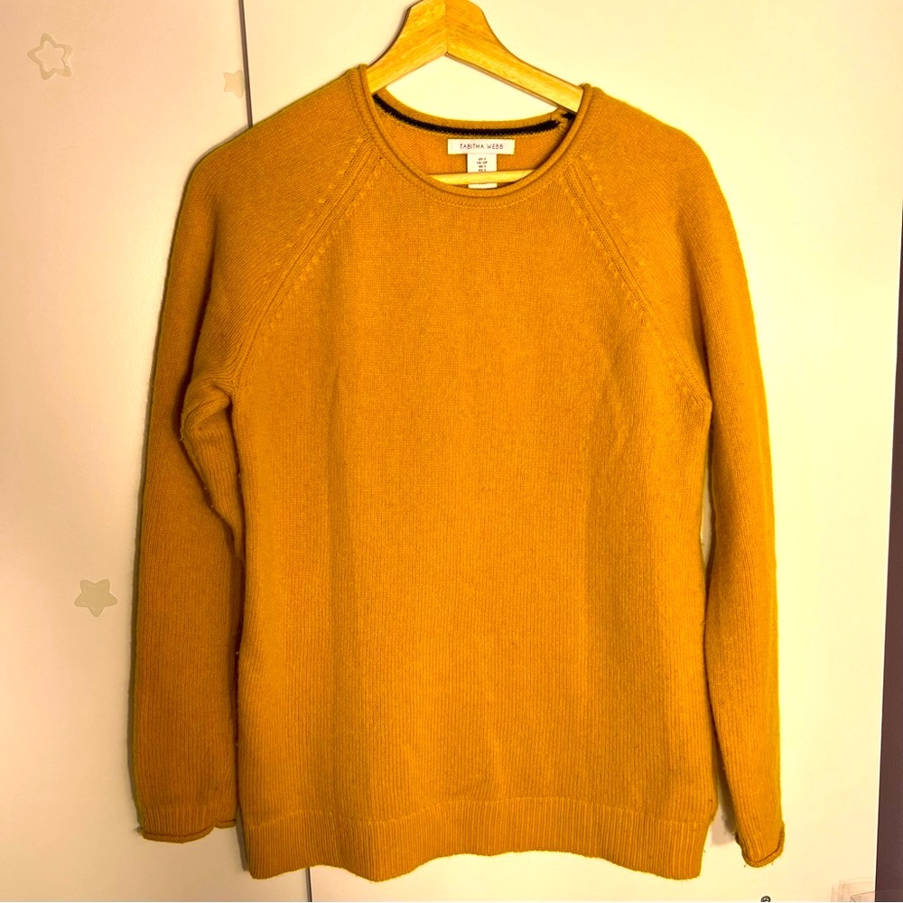 Tabitha Webb Size S 80%LambWool 20%Nylon Yellow Sweater Warm Cozy Any Occasion